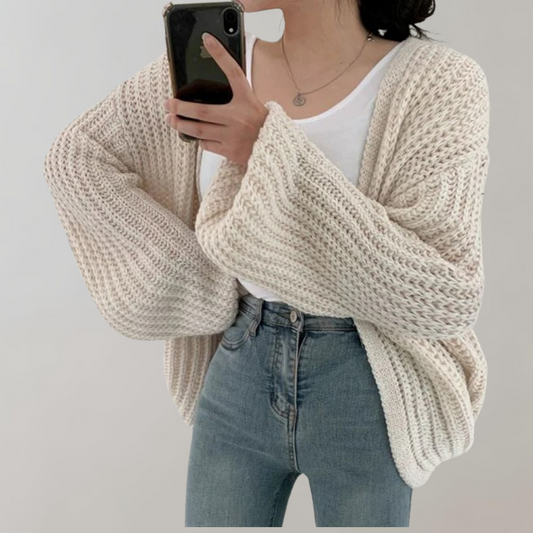 WW | Bequeme langärmelige Strickjacke für Frauen