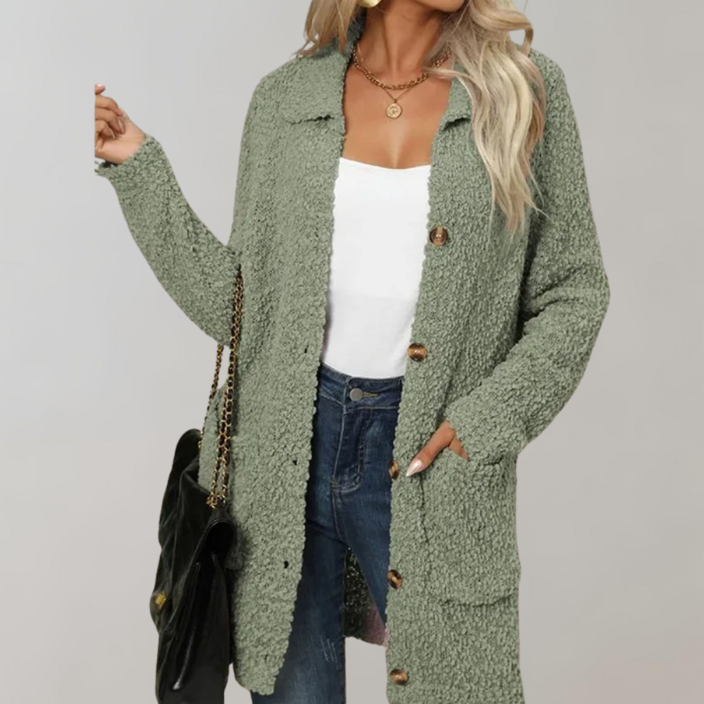 WW | Frauen Freizeit Langer Cardigan mit Taschen