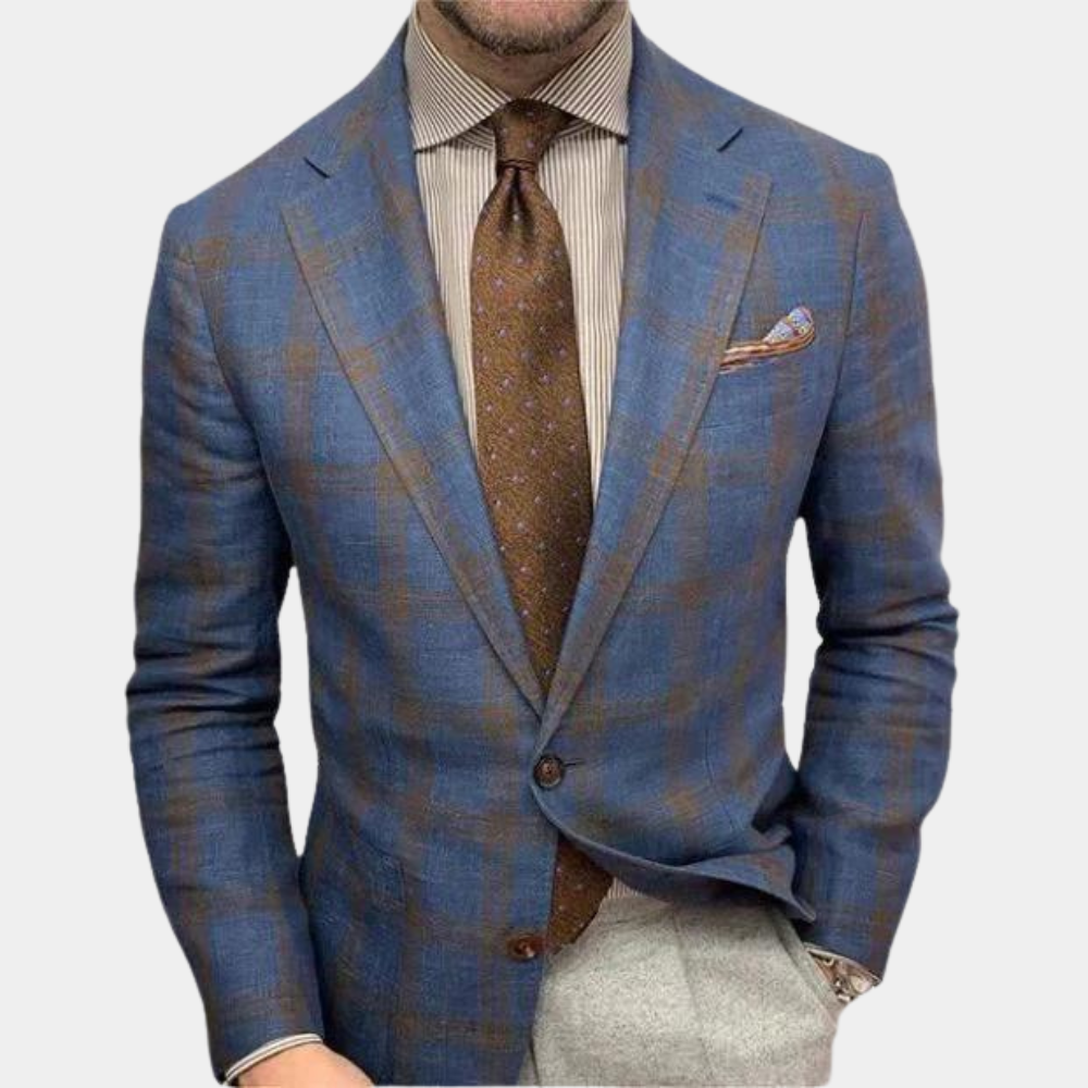 WW | Herren-Sakko kariert - Modernes Slim Fit Blazer-Jackett für Business & Events