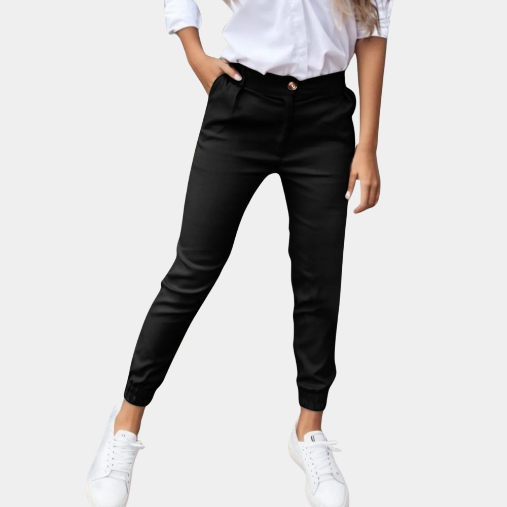 WW | Chino Jogger Hose - Bequeme Stoffhose mit Bündchen & Slim Fit Look für Alltag & Büro