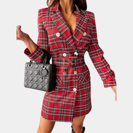 WW | Elegantes Blazer-Kleid mit Gürtel für Frauen
