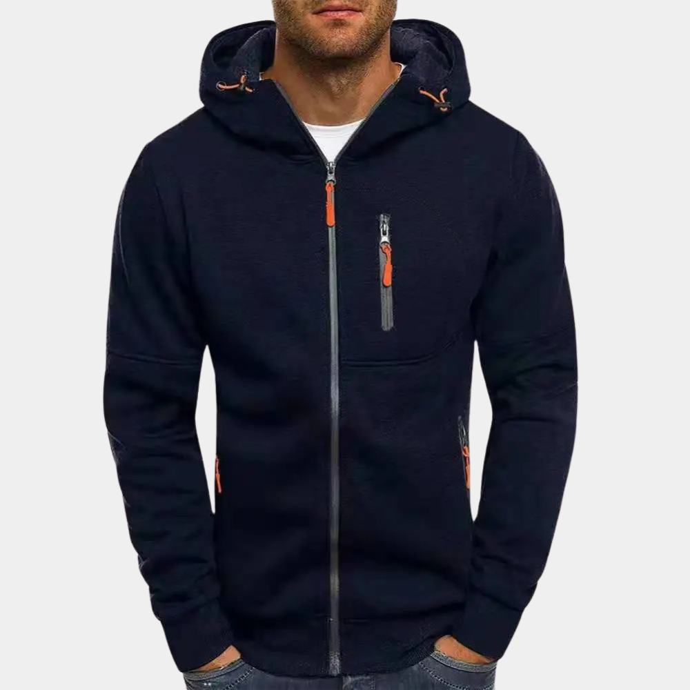 WW | Herren Kapuzenpullover mit Kapuze und Reißverschluss