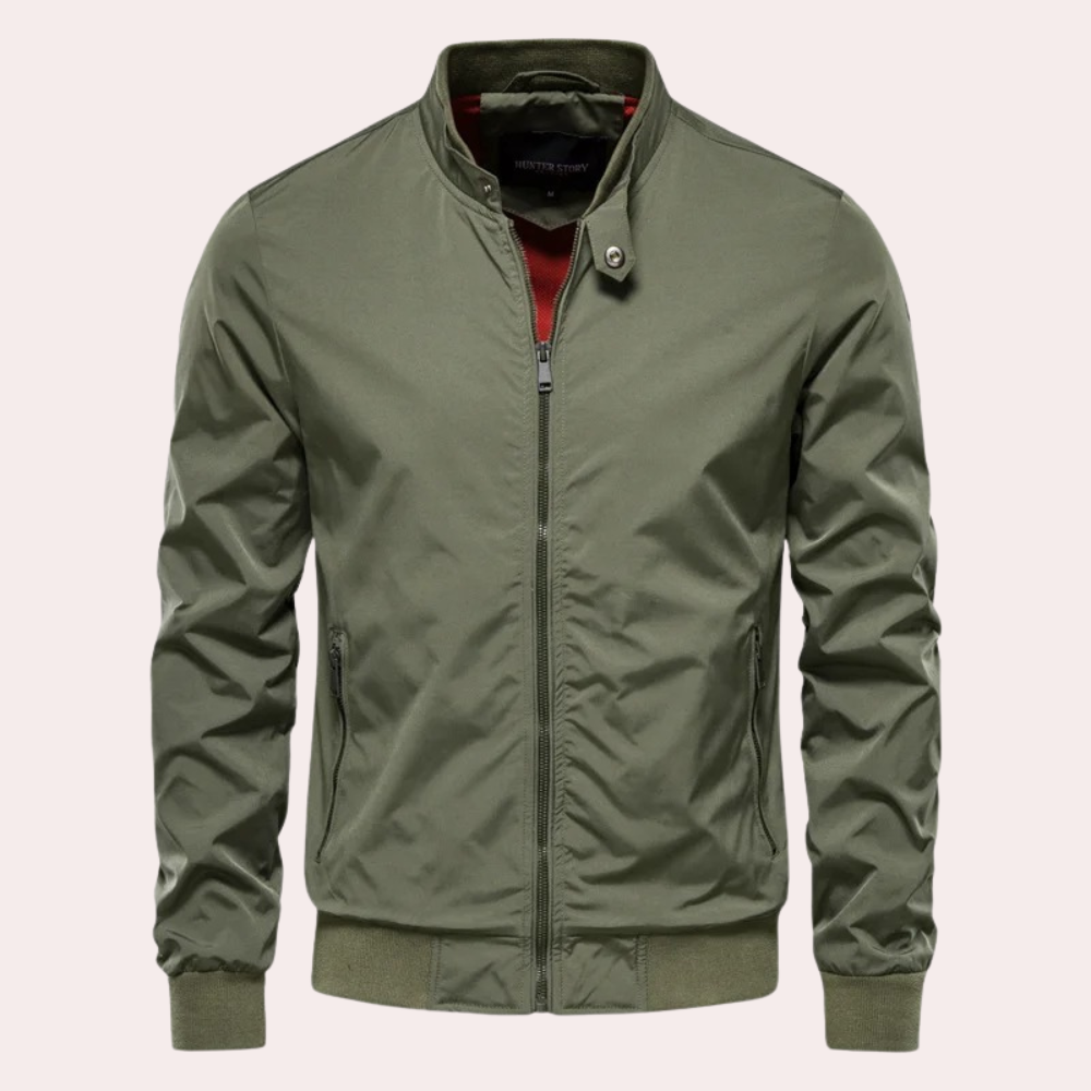 WW | Men's Summer Jacket with Stand-Up Collar and Zipper