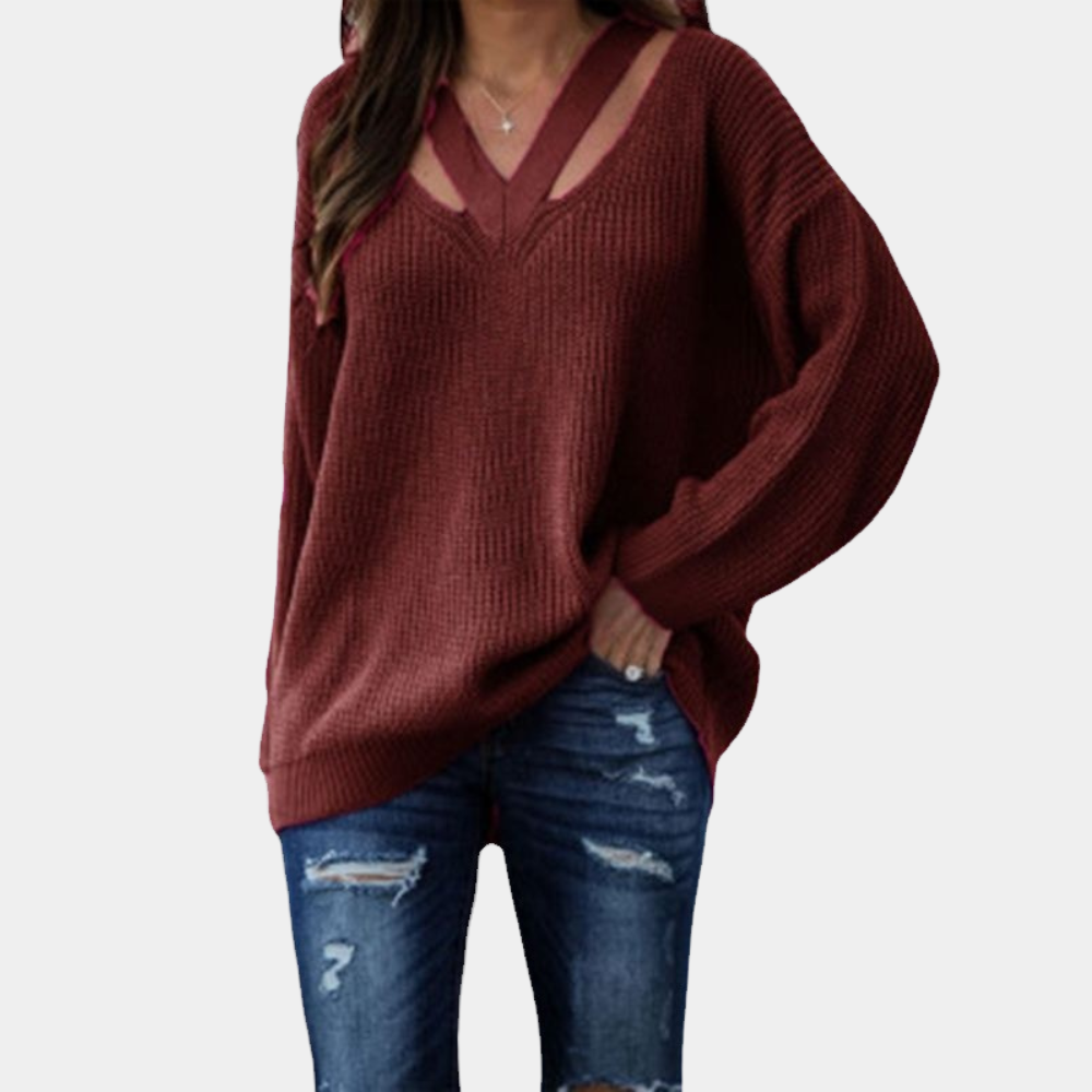 WW | Fashionable Women's V-Neck Sweater