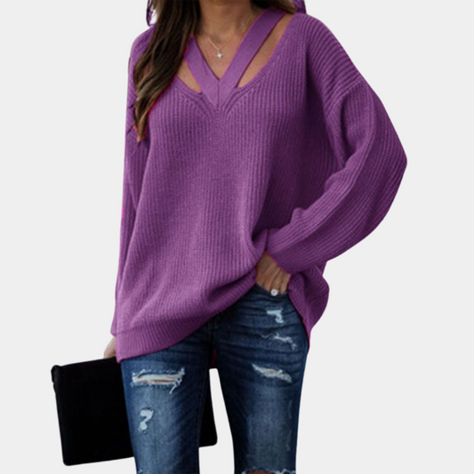 WW | Fashionable Women's V-Neck Sweater