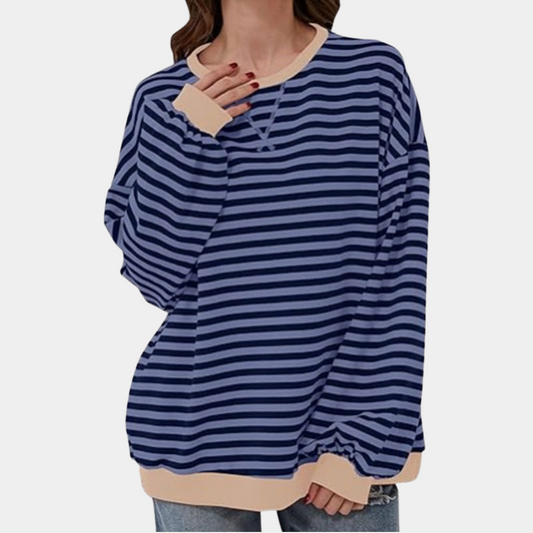 Oversized and striped jumper for women