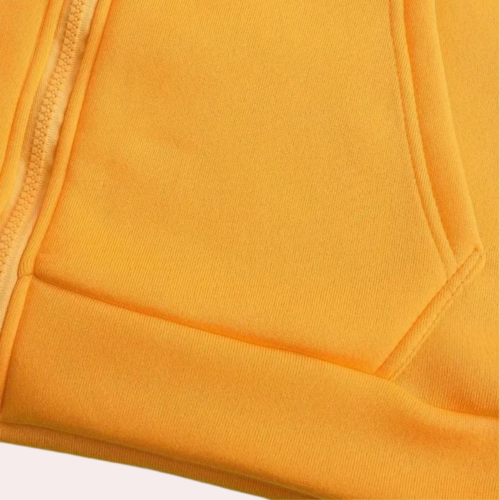 WW | Orangefarbener Kapuzenpullover mit Farbblock für Männer