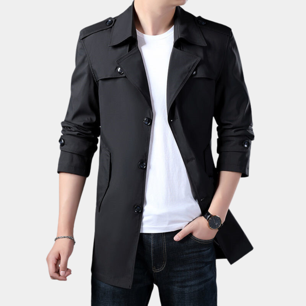WW | Elegant Warm Trench Coat For Men With Style
