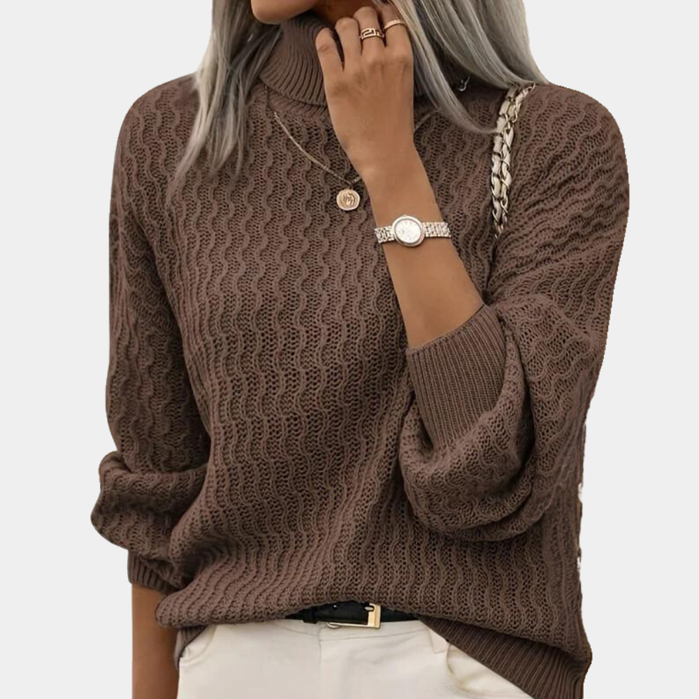 WW | Wave knit sweater with chic structured design