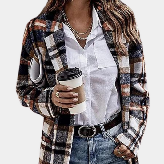 WW | Checked Long Coat for Women