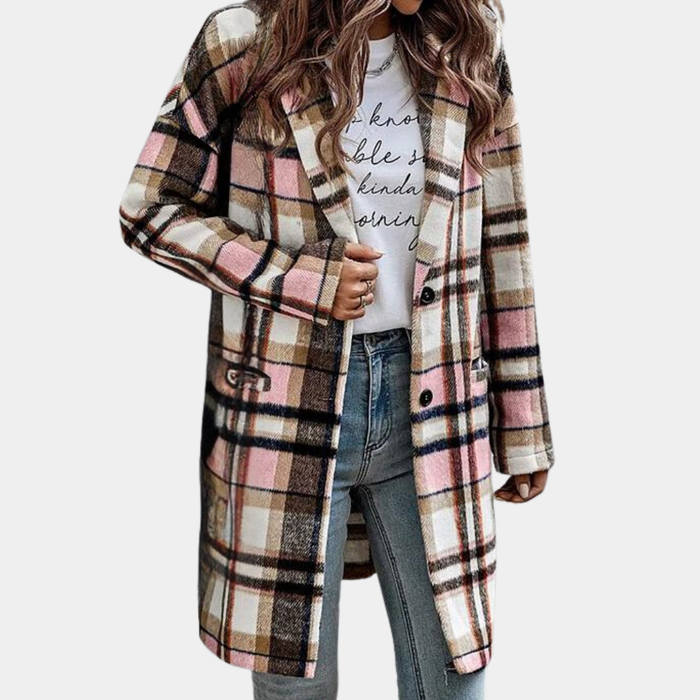 WW | Checked Long Coat for Women