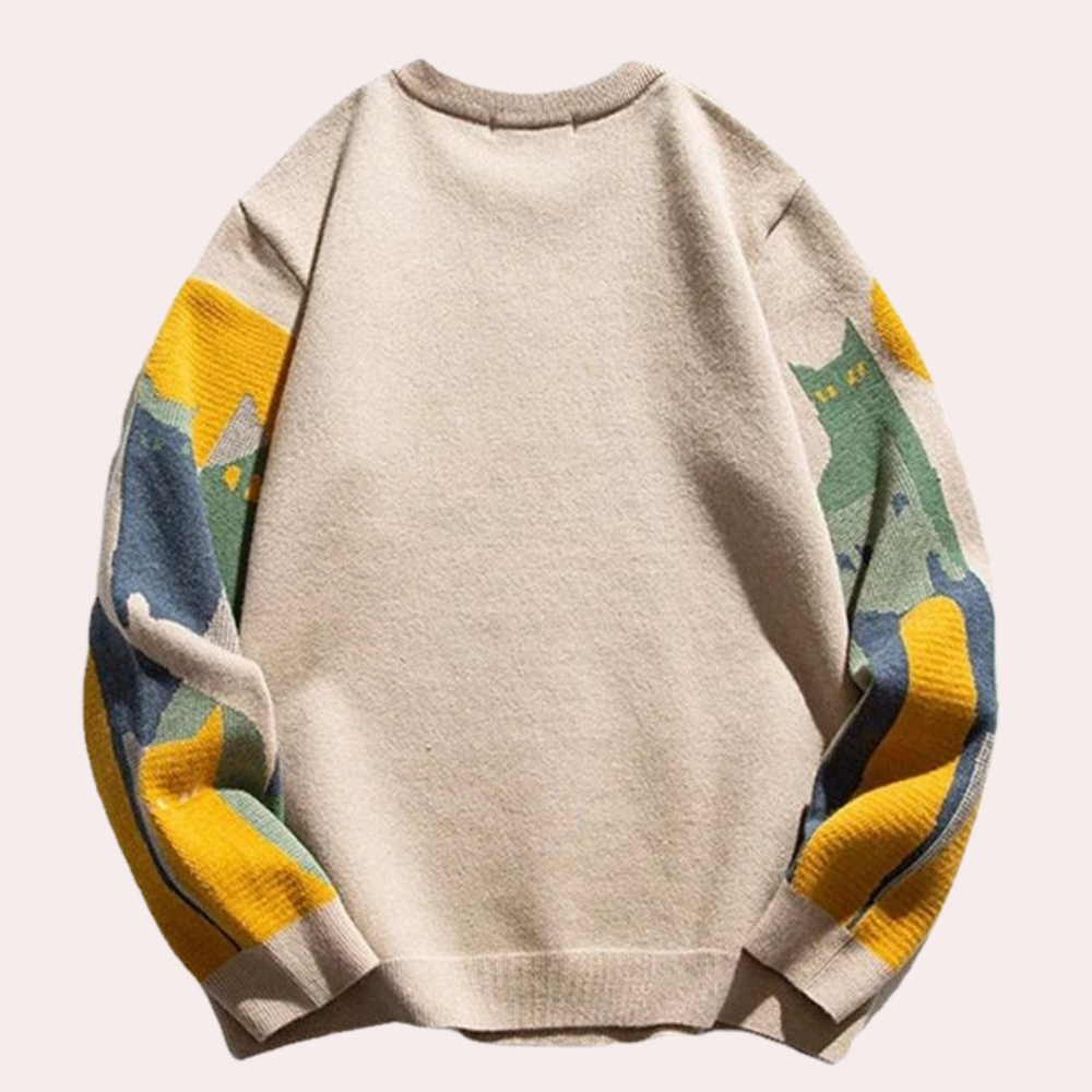 WW | Women's Pullover with Cat Pattern