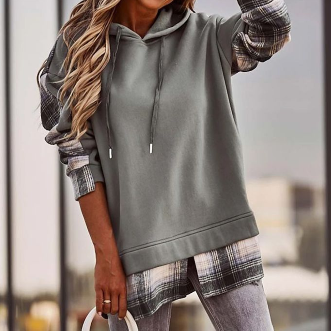 WW | Eleganter Langarmpullover Im Patchwork Design