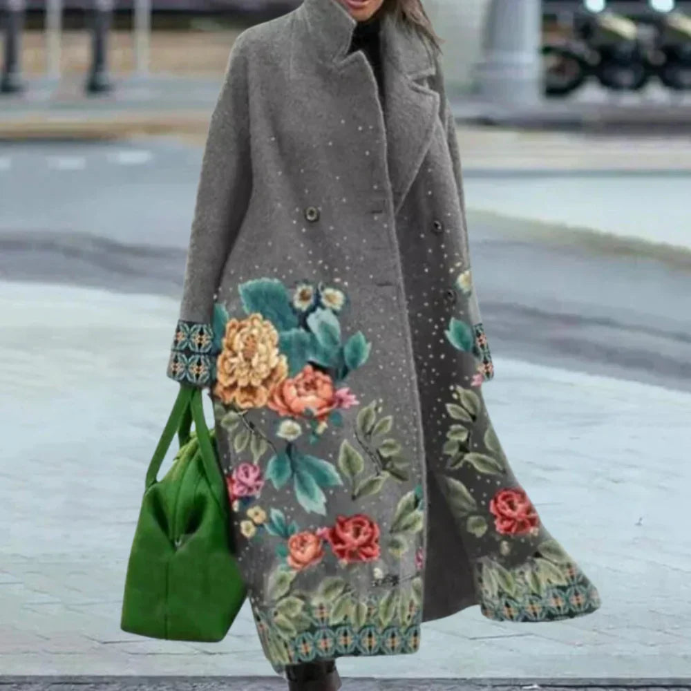 WW | Coat - Plus Size - Full Length - Wool - Abstract Pattern - Button Closure