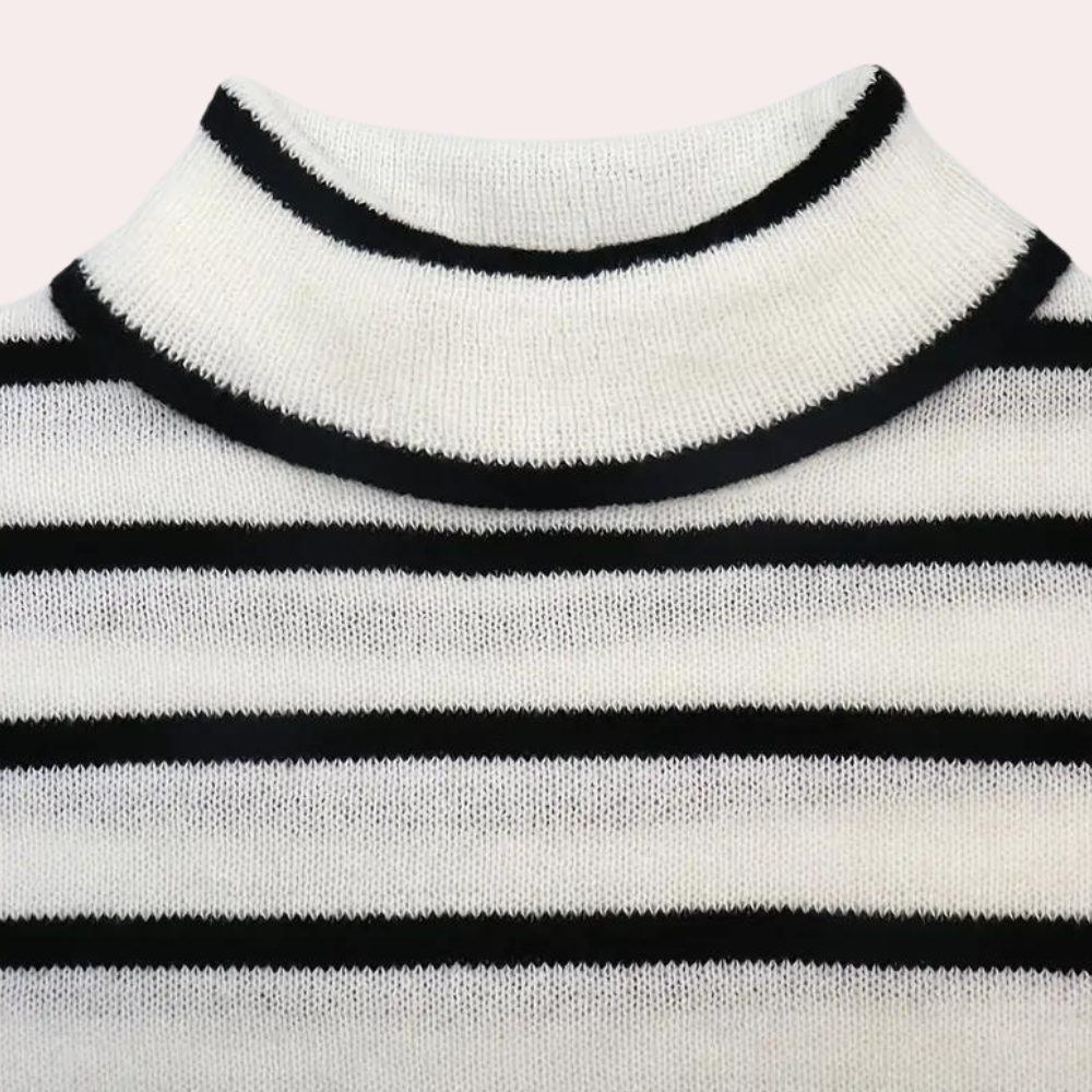 WW | Trendiger Gestreifter Rollkragenpullover für Damen