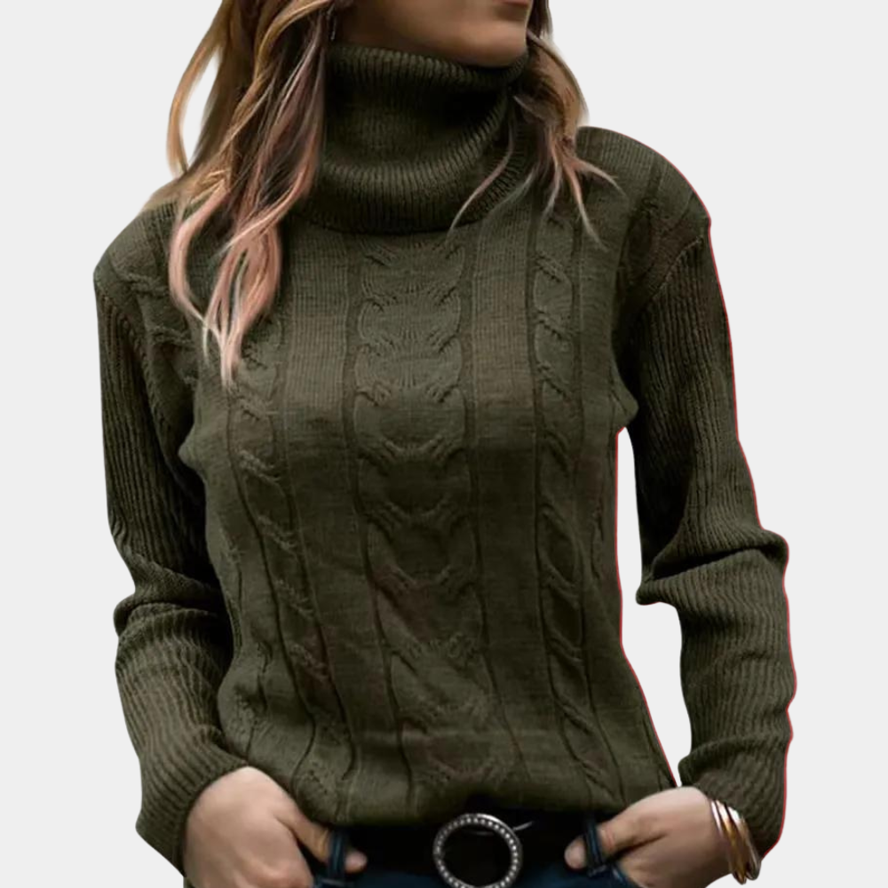 WW | Cable Knit Turtleneck Sweater