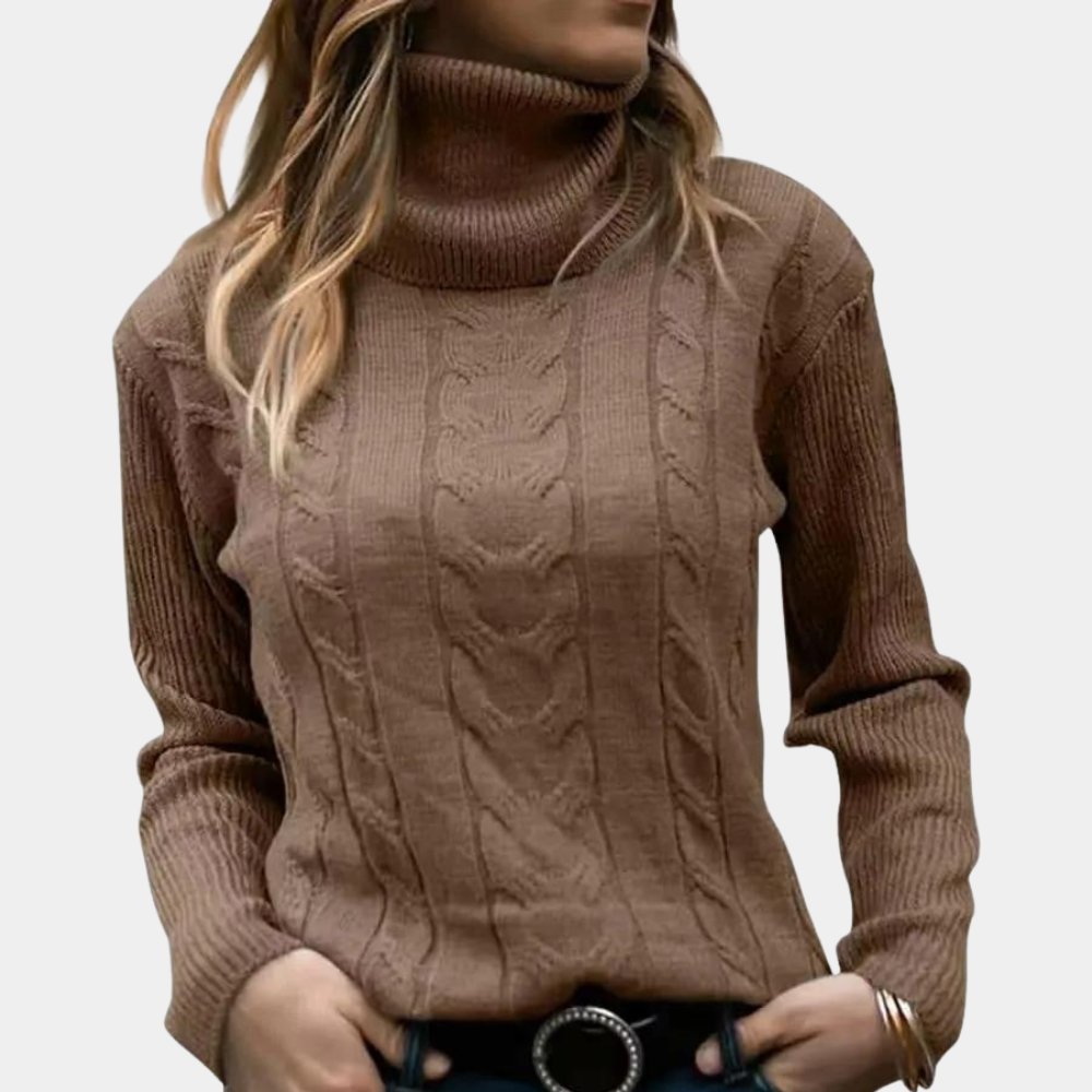 WW | Cable Knit Turtleneck Sweater