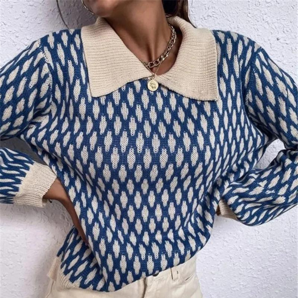 WW | Trendiger Damenpullover mit Kragenausschnitt