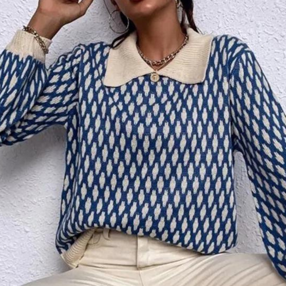 WW | Trendiger Damenpullover mit Kragenausschnitt