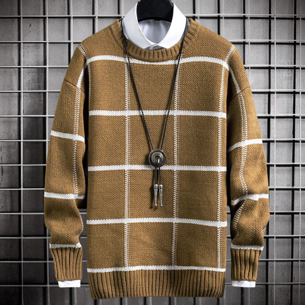 WW | Herren Pullover mit Karomuster