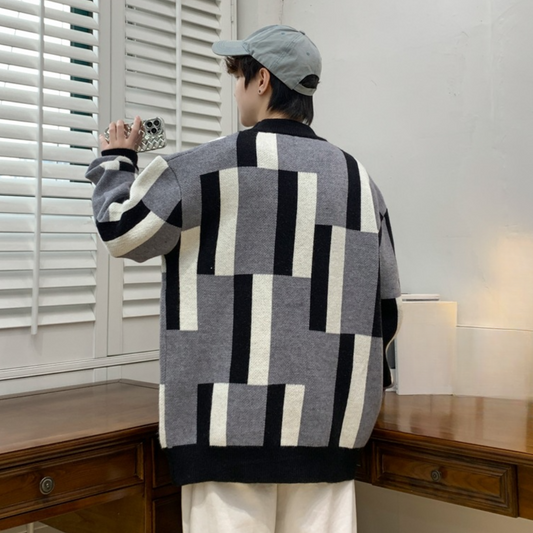 WW | Herren Strickpullover mit Farbenblöcken