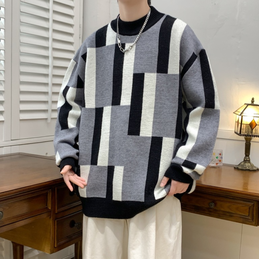 WW | Men's Color Block Knitted Sweater