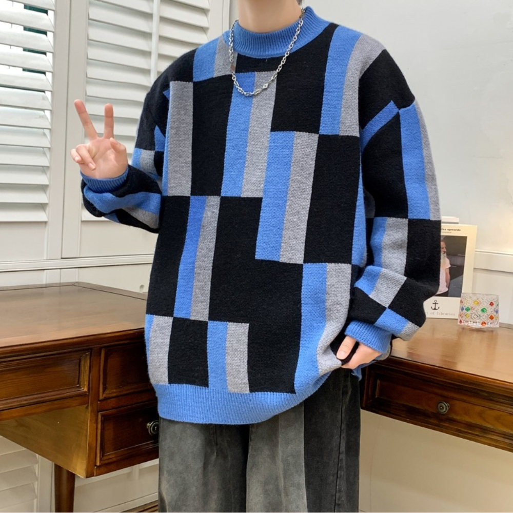 WW | Men's Color Block Knitted Sweater