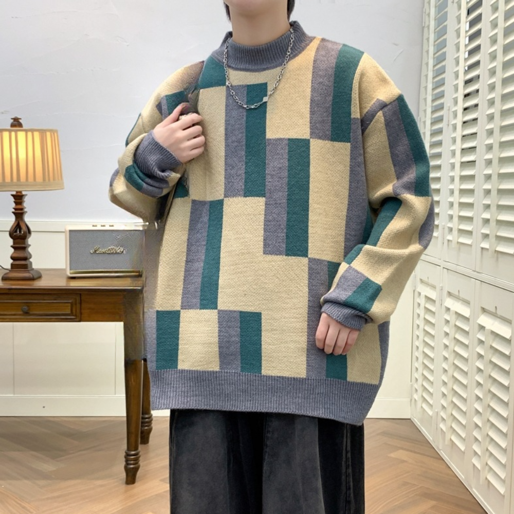 WW | Men's Color Block Knitted Sweater