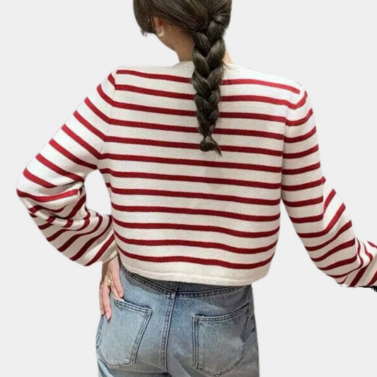 WW | Stylische Gestreifte Strickjacke für Frauen