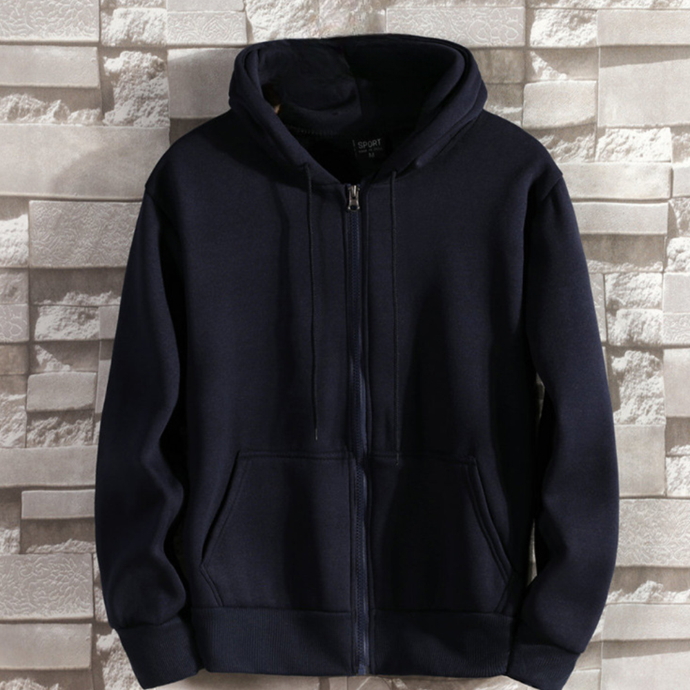 WW | Practical Men's Zip-Up Hoodie