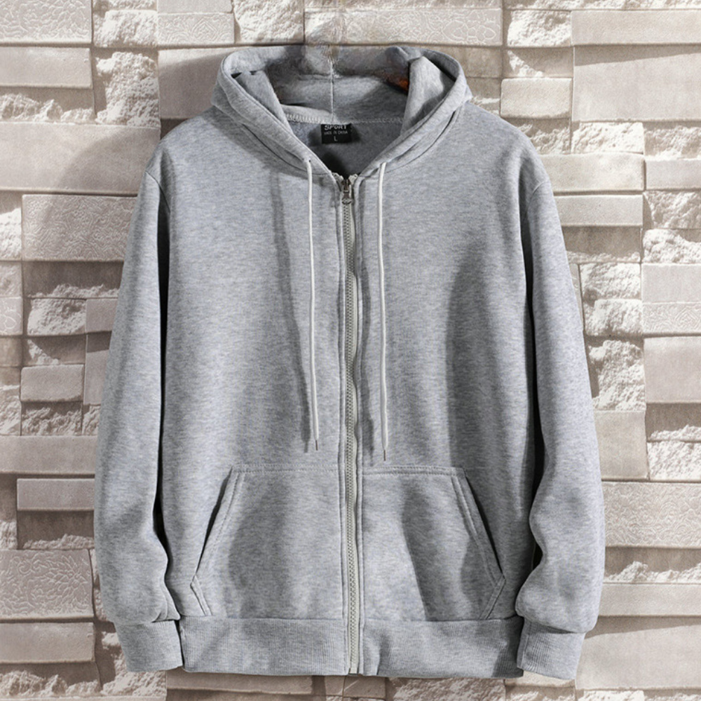 WW | Practical Men's Zip-Up Hoodie