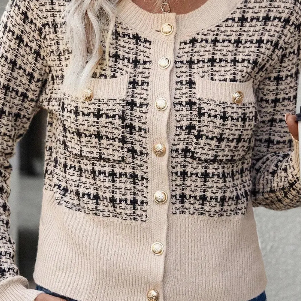 WW | Elegante Strickjacke Für Damen Mit Feinem Muster