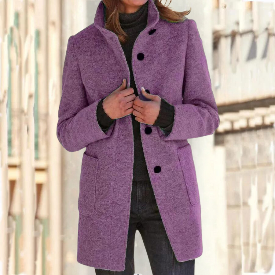 WW | Elegant High-Neck Coat for Women