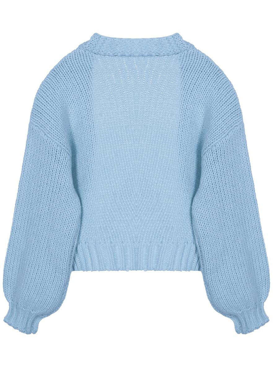 WW | Cardigan aus Grobstrick Einfarbig mit Abfallenden Schultern Langarm Damen Elegant Lässig Weit Oversized Blouson