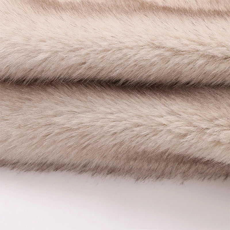 WW | Faux Fur Jacket in Black and Grey