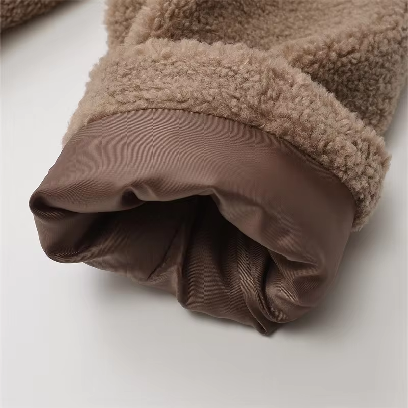 WW | Short women's jacket with teddy fleece