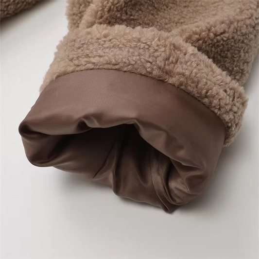 WW | Short women's jacket with teddy fleece