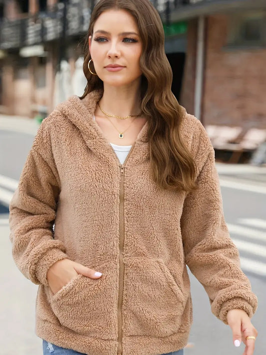 WW | Fleece-Winterjacke für Damen mit Kapuze