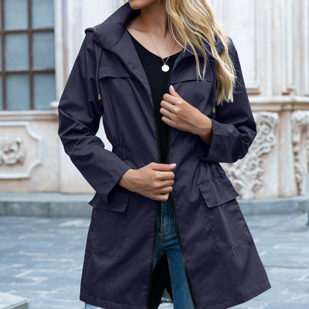 WW | Waterproof Long Rain Jacket for Women