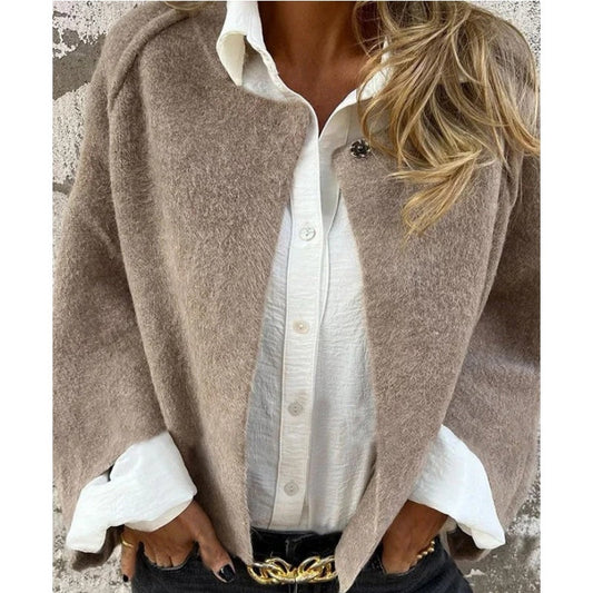 WW | Jacke Damen Kurze Lockere Passform Offene Front Herbstjacke