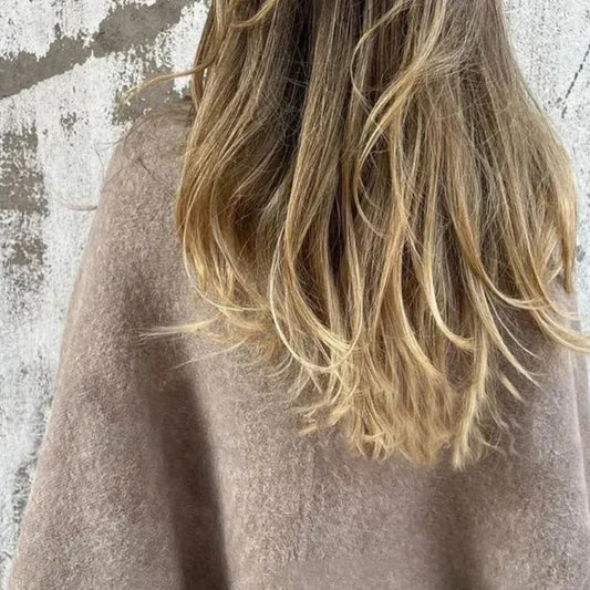WW | Weite Ärmel Wolle Capejacke Damenjacke
