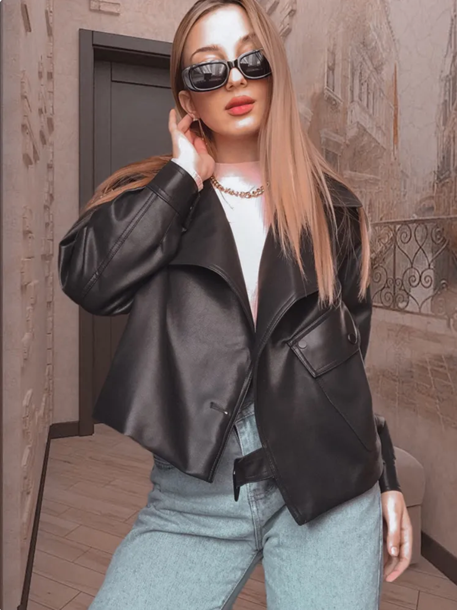 WW | Leather Autumn Coat