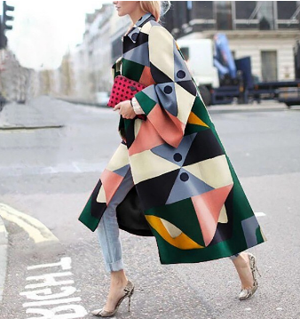 WW | Damenjacke mit Print und langen Ärmeln