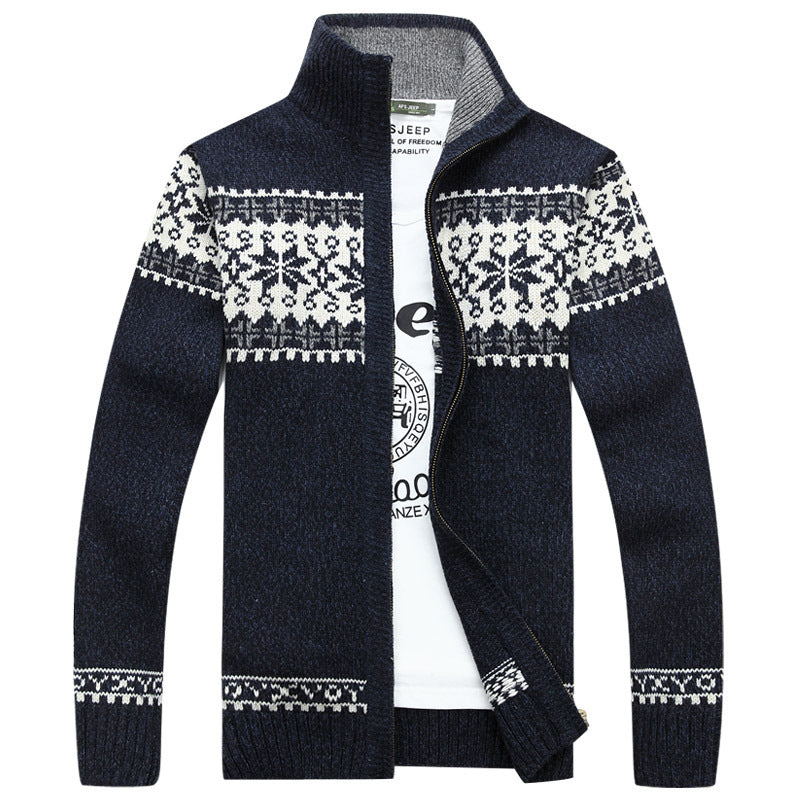 WW | Zipper Scandinavian Knitted Sweater with Zipper for Men