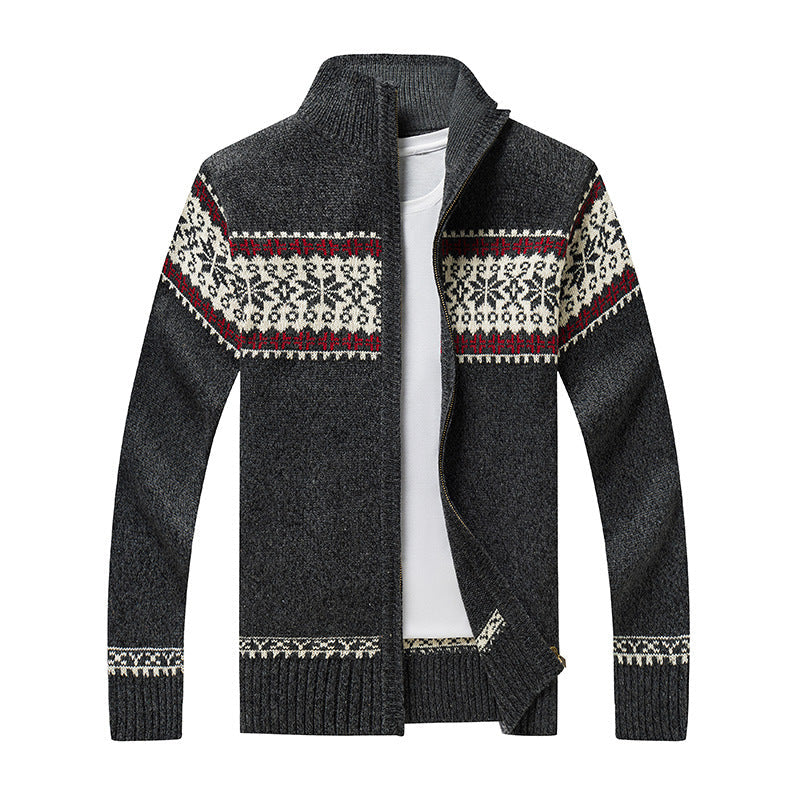 WW | Zipper Scandinavian Knitted Sweater with Zipper for Men