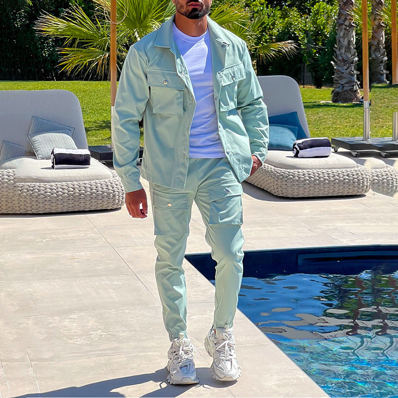 WW | Slim Fit Button-Up Two-Piece Set