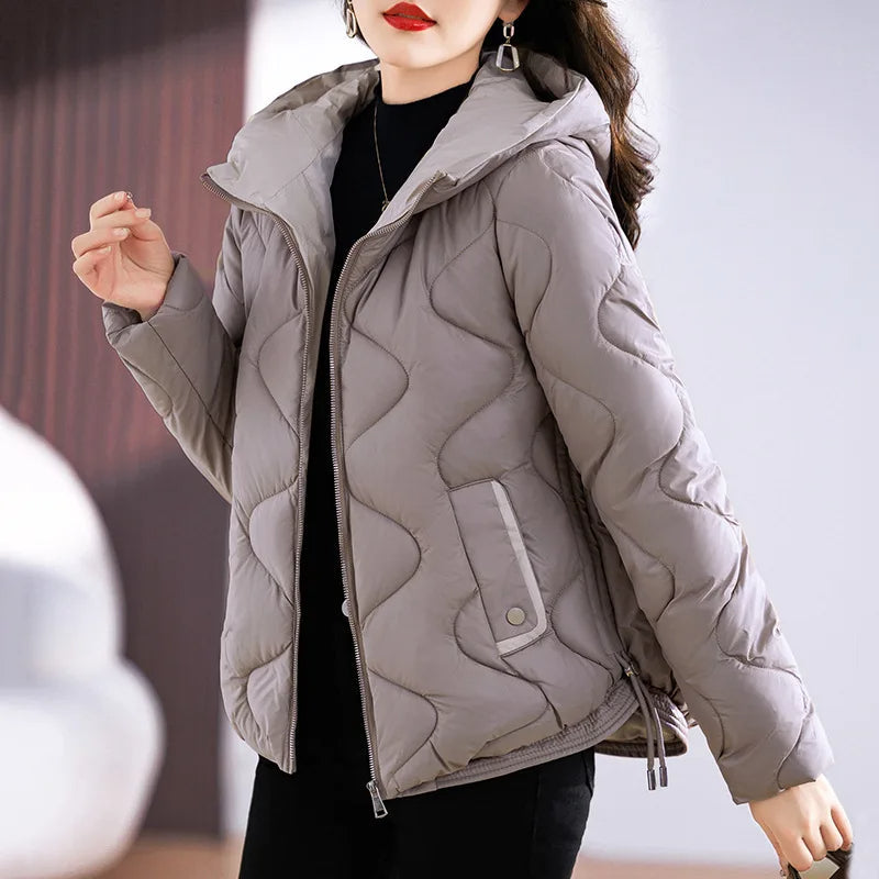 WW | Damen Steppjacke mit Kapuze und Reißverschluss