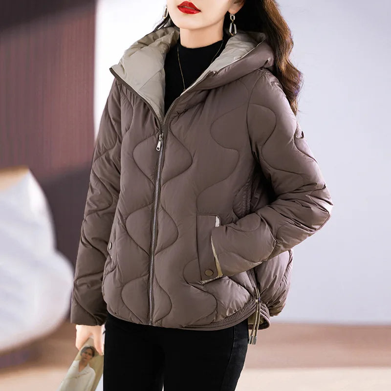WW | Damen Steppjacke mit Kapuze und Reißverschluss
