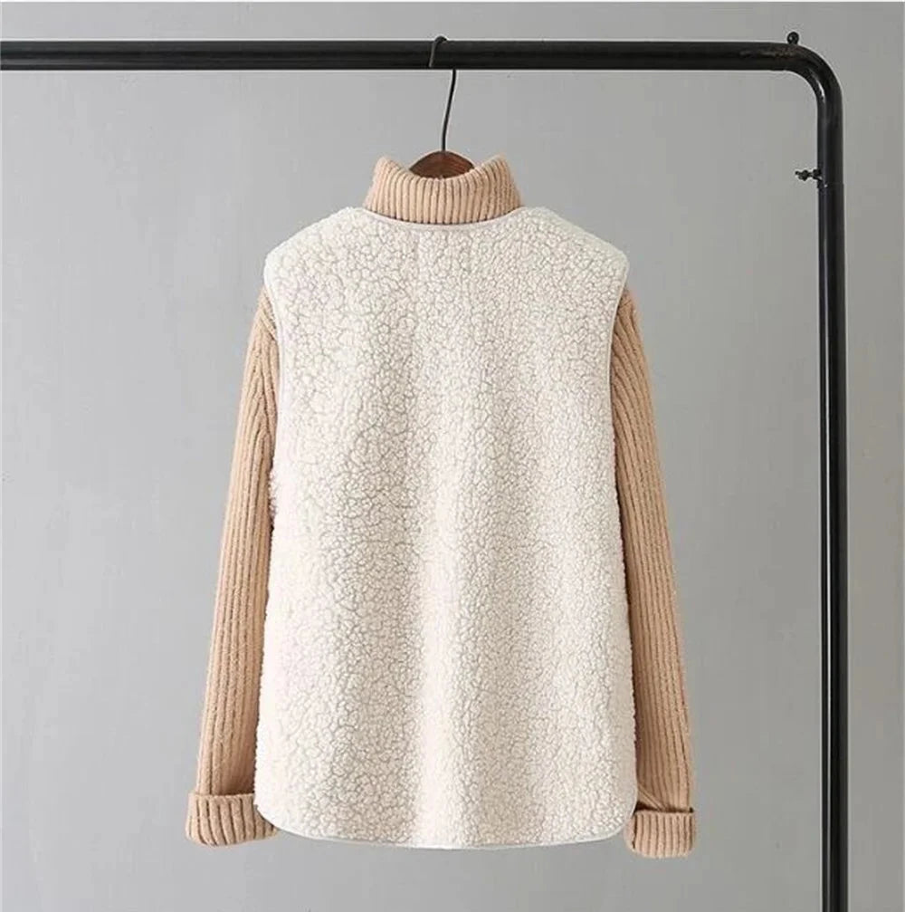 WW | Damen Wollgilet mit Knopfverschluss und Taschen