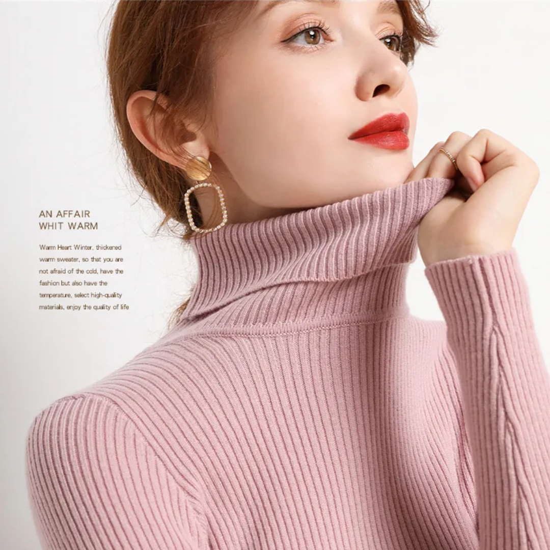 WW | Women's Cashmere Turtleneck Sweater Black